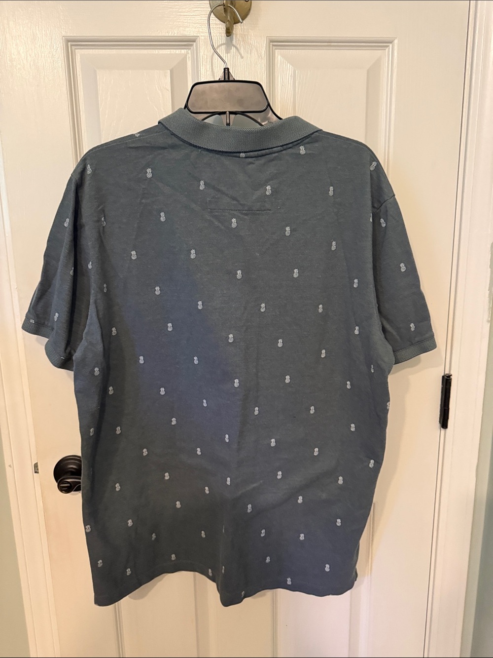 Banana Republic Men’s Teal Green Polo with Pineapple Micro Print - Picture 5 of 6